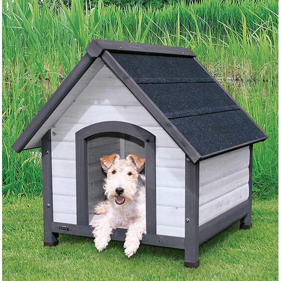 Trixie NATURA bouda pro psa se sedlovou střechou S-M: 71x77x76 cm šedá