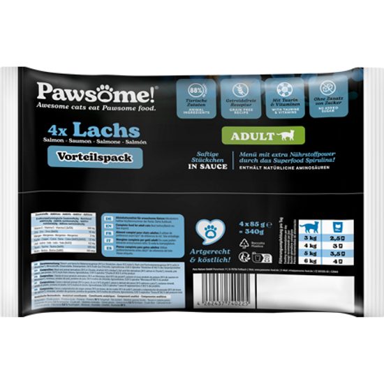 Pawsome! Adult s lososem Multipack 4x85 g