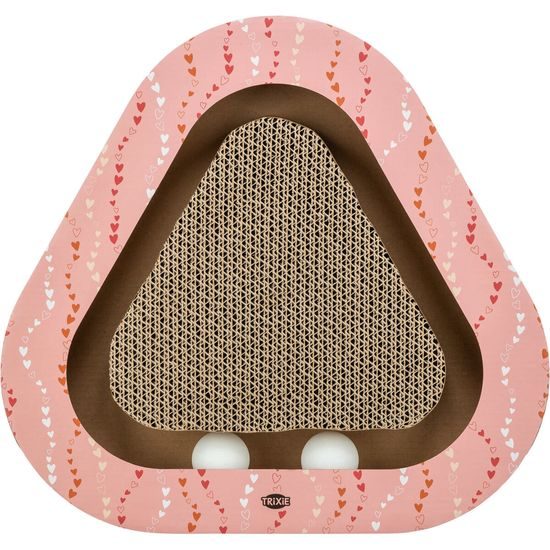 Trixie Škrabací karton VALENTINE triangl s míčky a catnipem losos LIMITOVANÁ NABÍDKA