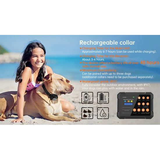 Patpet Výcvikový obojek a bezdrátový ohradník F900 PLUS