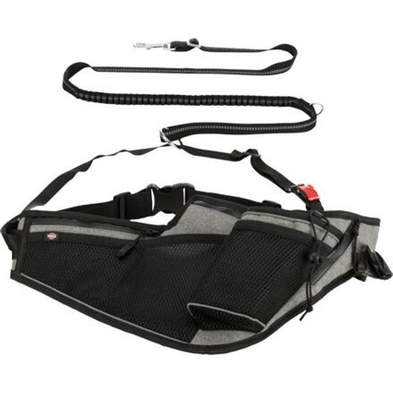 Trixie Joggingový pás s vodítkem pás 70-130cm vodítko 1,15-1,50 m 20mm šedá