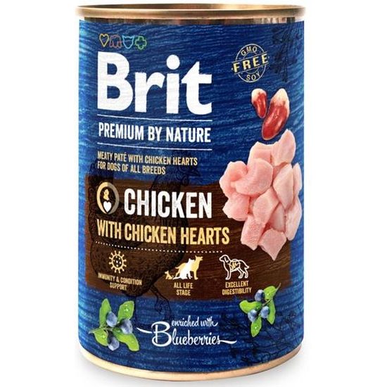 Brit Premium by Nature Dog konzerva Chicken with Hearts 400 g