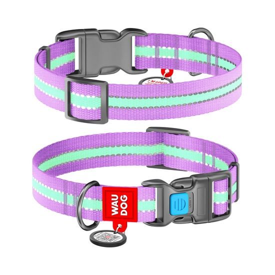 WAUDOG Obojek nylonový Glow fialový QR