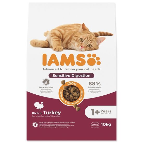 IAMS Krmivo Cat Adult Sensitive Digestion Turkey 10kg