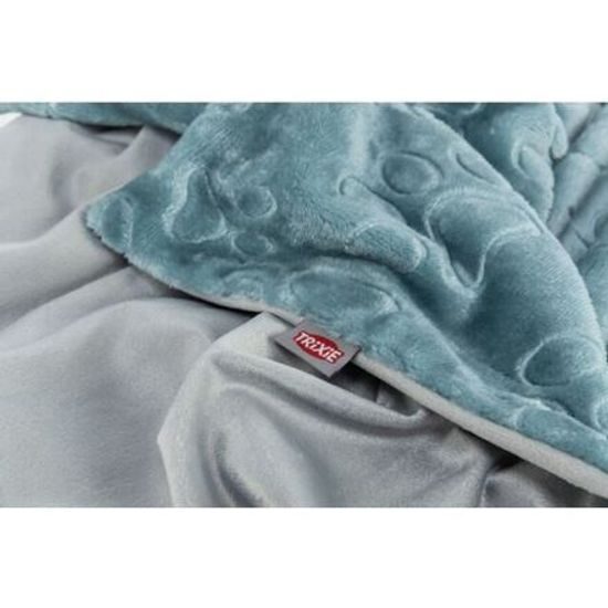 Trixie Plyšová deka BARRY dvouvrstvý samet modrá