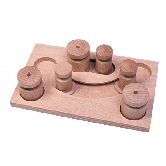 My Intelligent Pets Dřevěný hlavolam Playground - Modul 1C (pouze deska bez kloboučků a válečků)