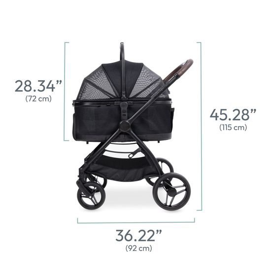 Wonderfold Pet Kočárek P3 pro psy 2v1 do 22,7 kg (kočárek+přepravní taška) jet black