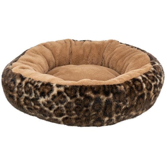 TRIXIE SOFT Edition kulaté lůžko LEO s okrajem, ⌀ 50 cm, hnědá/leopardí