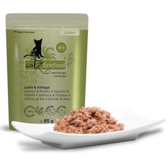 Catz finefood Kapsička CF No.5 s lososem a drůbežím masem 85 g
