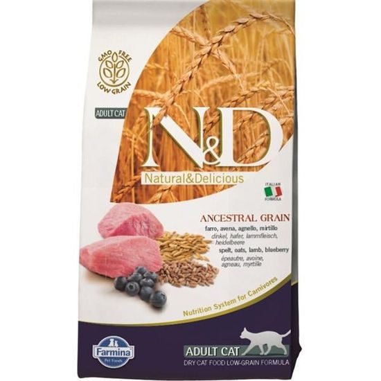 N&D ANCESTRAL GRAIN Cat LG Lamb, Spelt, Oats and Blueberry Adult 1,5 kg