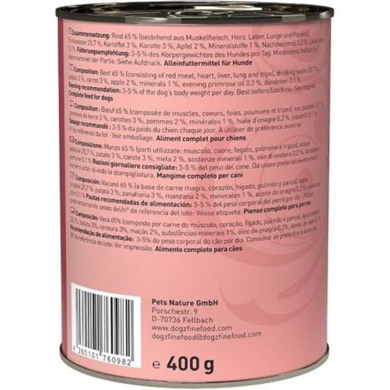 Dogz finefood Konzerva No.2 s hovězím masem 400 g