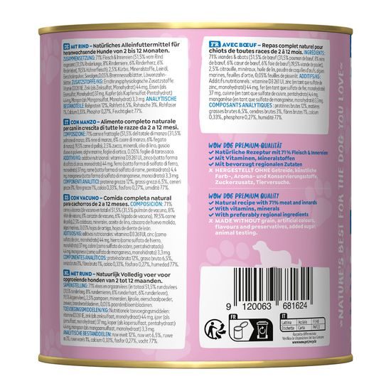 WOW Konzerva Hovězí s dýní Junior 800g