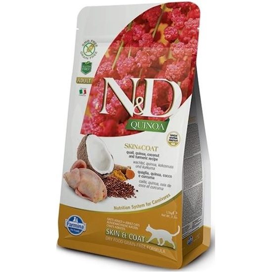 N&D QUINOA Cat GF Skin & Coat, Quail & Coconut Adult 300 g