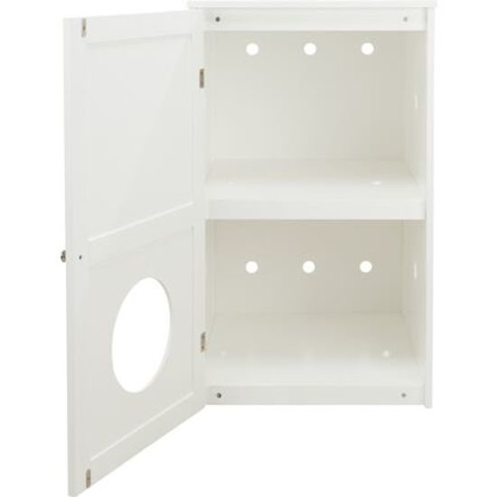 Trixie XL domek na kočičí toaletu 2 poličky MDF 53x90x58cm bílá