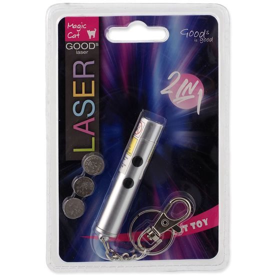 Magic cat Hračka Laser ukazovátko a baterka 2v1 7cm