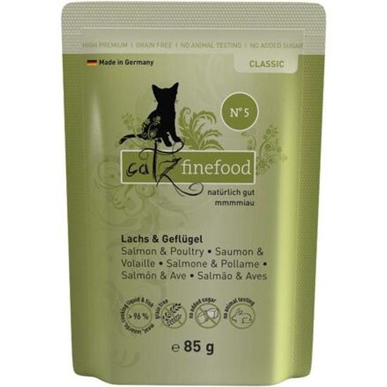 Catz finefood Kapsička CF No.5 s lososem a drůbežím masem 85 g