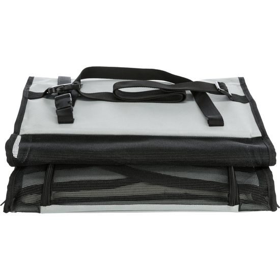 Trixie Autosedačka uzavíratelná skládací 4 strany celosíťové 44 x 37 x 40 cm šedo/černá