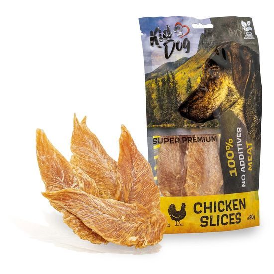 KidDog SUPER PREMIUM 100 %  kuřecí prsa sušené filety 80 g