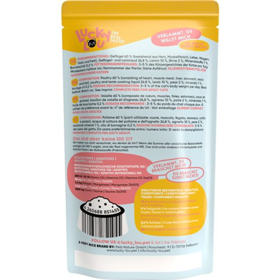 Lucky Lou Lifestage Adult s drůbežím a jehněčím masem 125 g