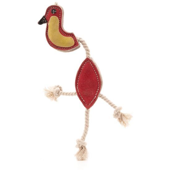 Wooffee kožená hračka Pták s provazy