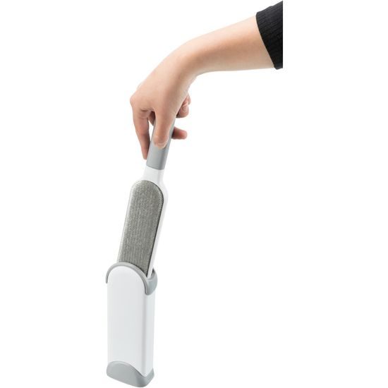 Trixie Kartáč na odstranění srsti z textilu s čistící základnou 33cm bílá/šedá