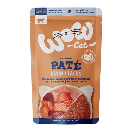 WOW Cat Kapsička Paté Kuře s lososem Adult 125g