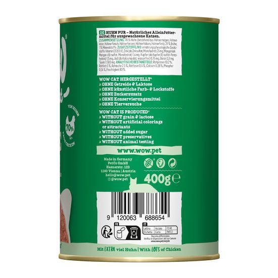 WOW Cat Konzerva Paté Kuře PUR Adult 400g