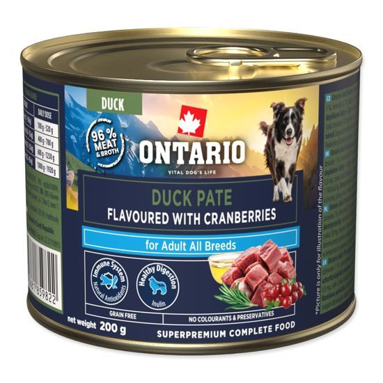 Ontario Konzerva Adult kachní pate s příchutí brusinek 200g