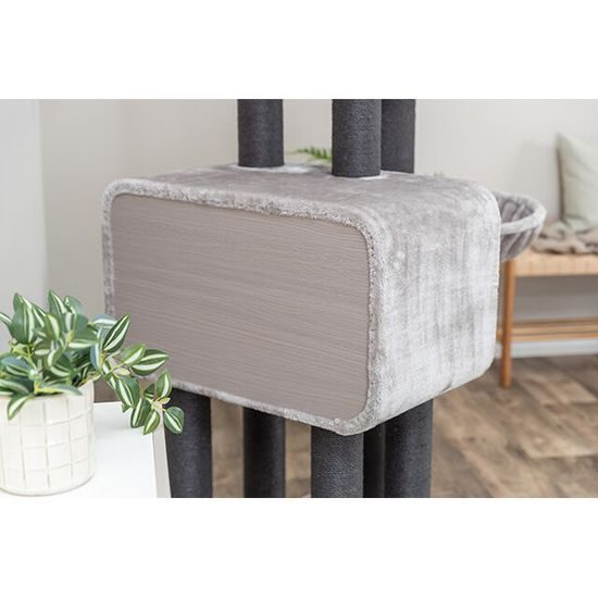 TRIXIE Škrabadlo RAFAEL XXL, 2 x jeskyně, hamaka, 156 cm, šedá