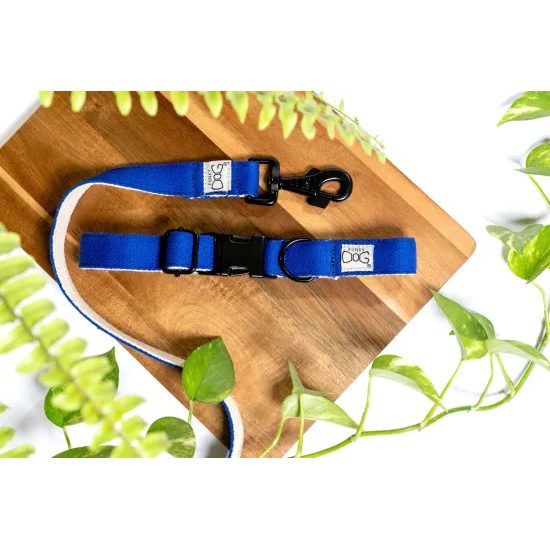 FUNKY DOG Konopné krátké vodítko pro psa 1,7 m tmavě modré