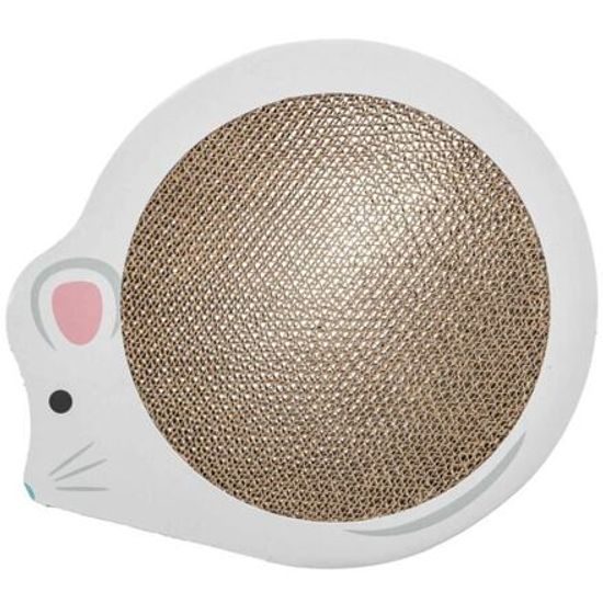 Trixie JUNIOR škrabací karton "myš" catnip 35x2,5x29,5cm bílá