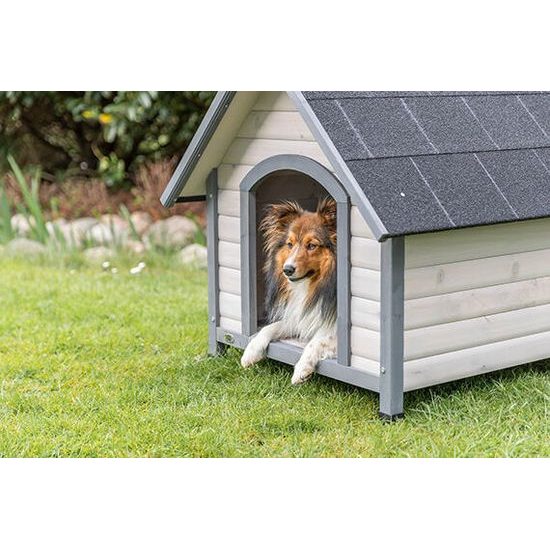 Trixie NATURA bouda pro psa se sedlovou střechou M-L: 83x87x101 cm šedá