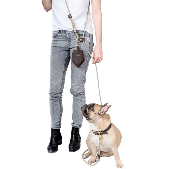 FUNKY DOG Hnědé kulaté vodítko 2,5 m