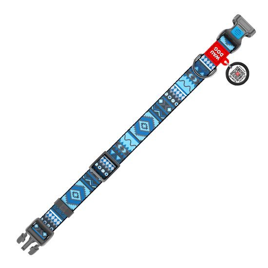 WAUDOG Obojek nylonový Ethno Blue QR