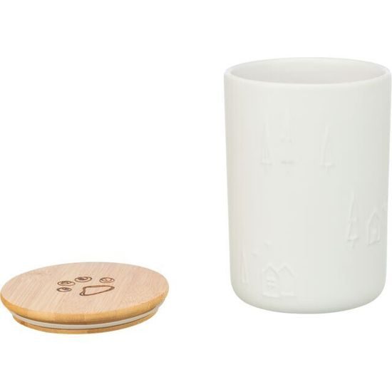 Trixie Vánoční zásobník na pamlsky ø 13 × 19 cm keramika/dřevo bílá