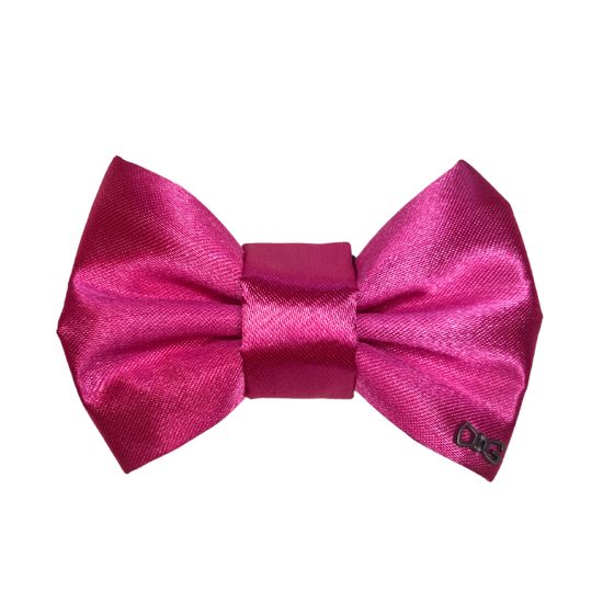 FUNKY DOG Saténový psí motýlek na svatbu tmavě růžový