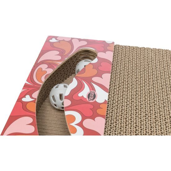 Trixie Škrabací karton VALENTINE s míčky a catnipem červená LIMITOVANÁ NABÍDKA