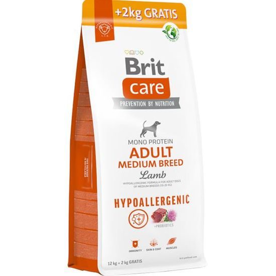 Brit Care Dog Hypoallergenic Adult Medium Breed Lamb 12+2 kg
