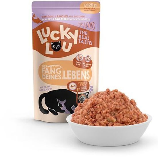 Lucky Lou Lifestage Adult s drůbežím masem a lososem 125 g