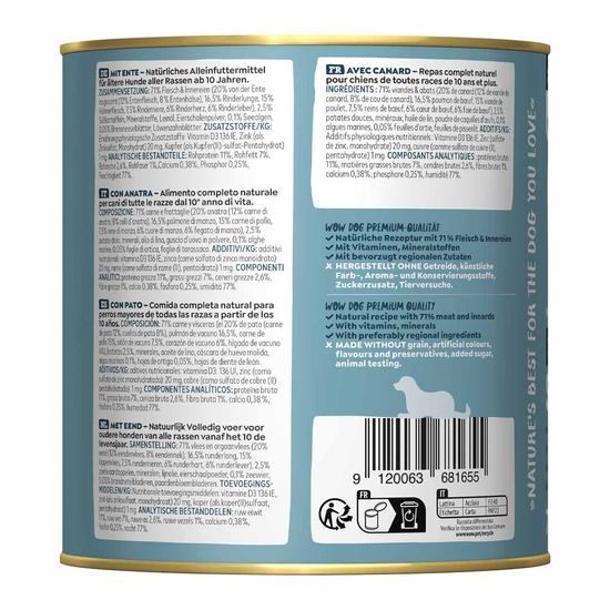 WOW Konzerva Kachna s batáty Senior 800g