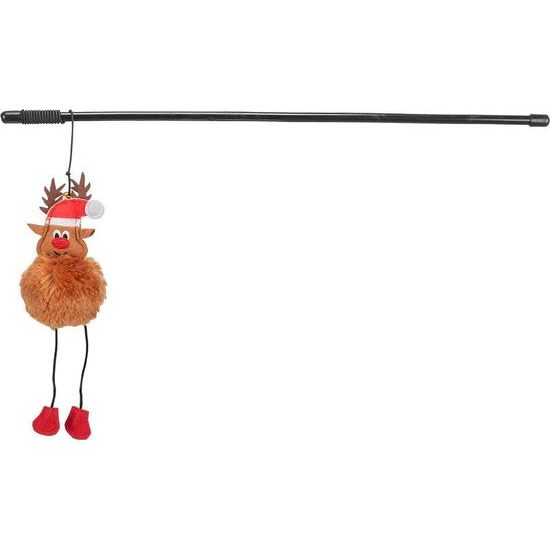 Trixie Xmas Reindeer Rod vánoční hrací prut se sobem 45 cm plast/plyš