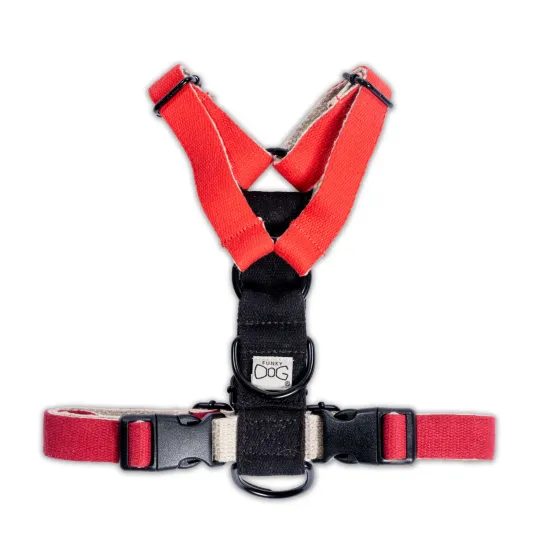 FUNKY DOG Konopné krátké vodítko pro psa 1,7 m červené