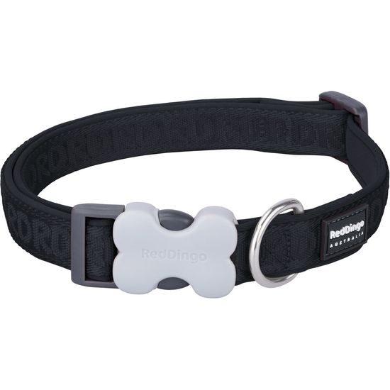 Red Dingo obojek polstrovaný M Black 20 mm x 31-48 cm