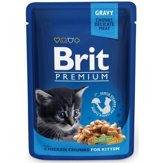 Brit Premium Cat kapsička -Gravy Chicken Chunks for Kitten 100 g