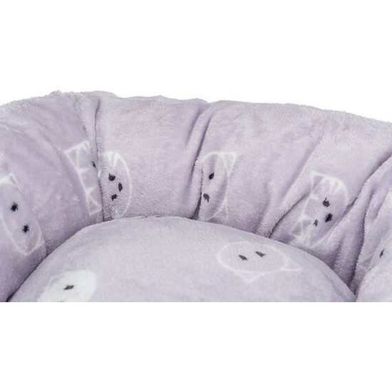 Trixie Kulatý pelíšek MIMI 50 cm motiv kočičí hlavy lila LIMITOVANÁ NABÍDKA