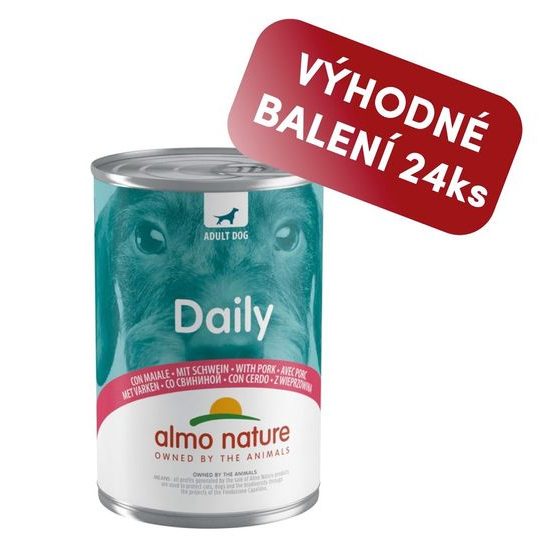 Almo Nature Daily Menu s vepřovým 400g výhodné balení 24ks
