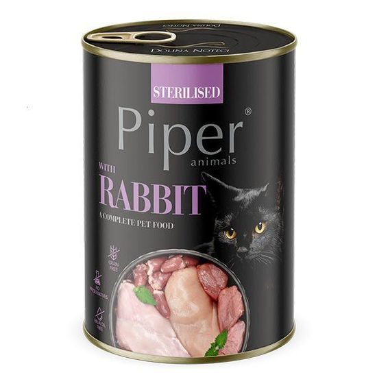 Piper NEW CAT konzerva pro sterilizované kočky s králíkem 400g