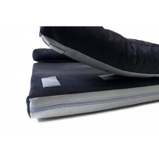 Aminela pelíšek s okrajem 80x60cm Half and Half černá/šedá