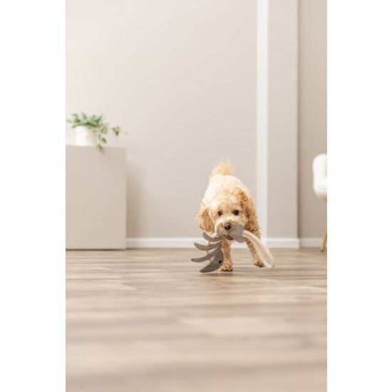 Trixie FishBone rybí kost na laně 43 cm hračka pro psy 100% pravá kůže/lano šedá