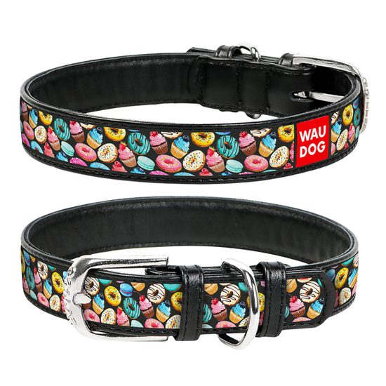 WAUDOG Obojek kožený Donuts